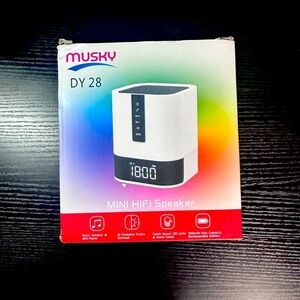 MUSKY Wireless Bluetooth Speaker NIGHT LIGHT AND ALARM CLOCK *NEW*
